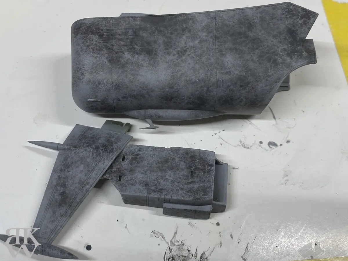 ハセガワ 1/1500 宇宙海賊戦艦 フィルター塗装 下地塗装