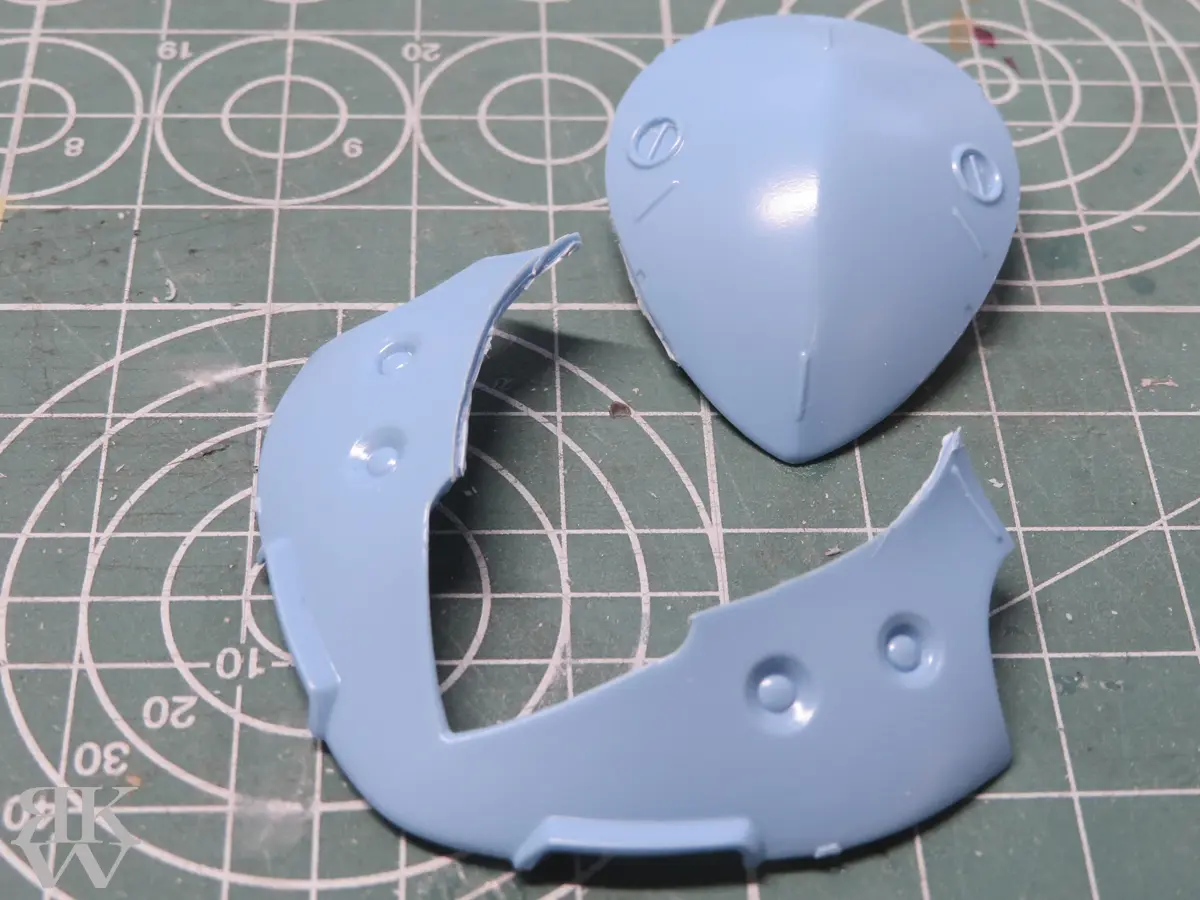 バンダイ HGUC 1/144 MSM-03C ハイゴッグ 頭部の切り離し 胴体 後ハメ加工 頭部カット