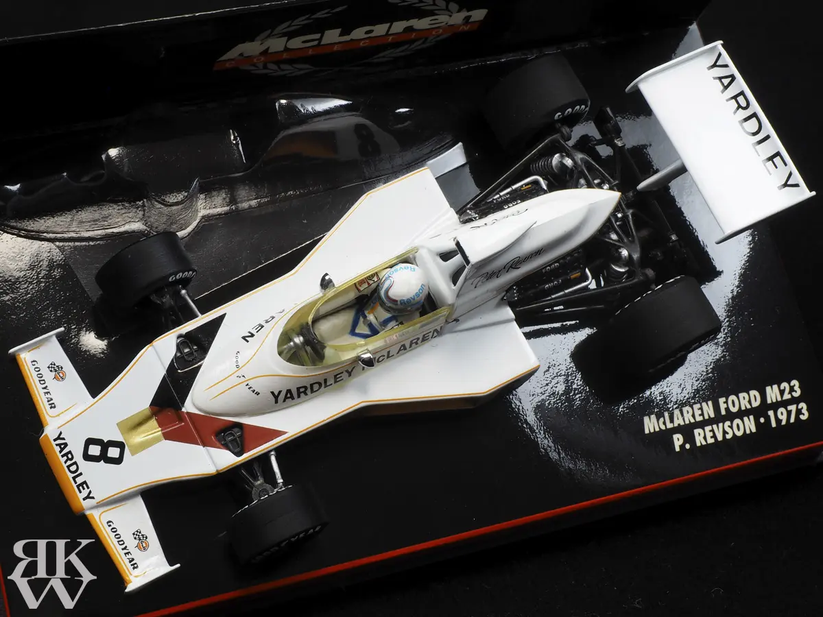 ミニチャンプス 1/43 マクラーレン フォード M23 ピーター・レブソン
