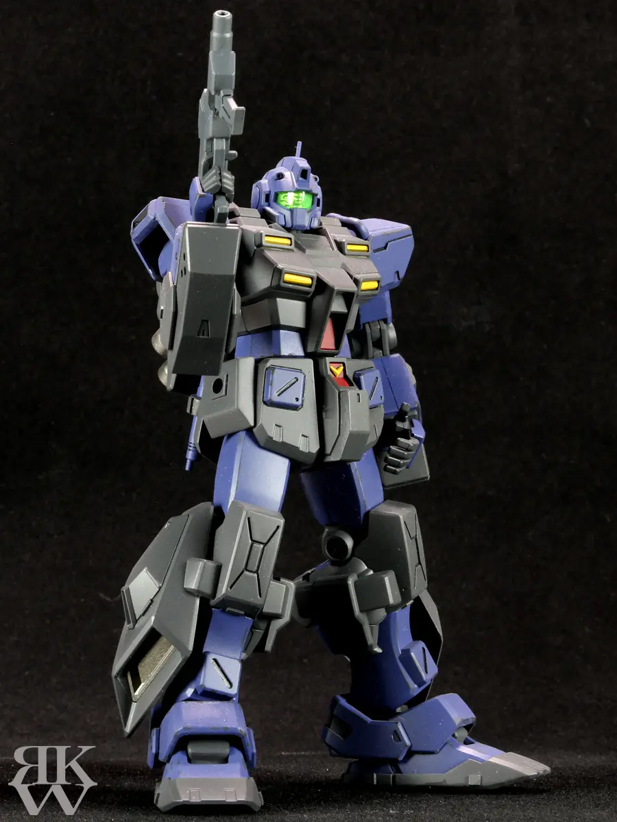 バンダイ 1/144 HGBF パワードジムカーディガン ティターンズカラー 正面 実験機Ver