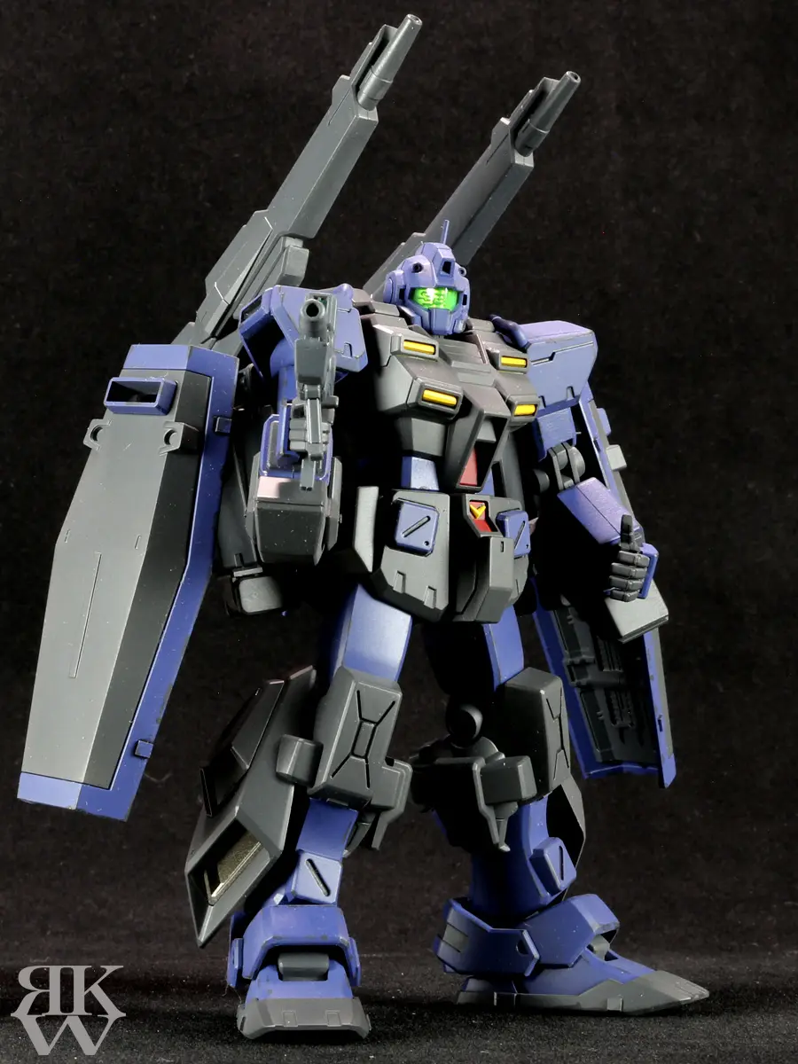 バンダイ 1/144 HGBF パワードジムカーディガン ティターンズカラー 正面 ビルドファイターズVer